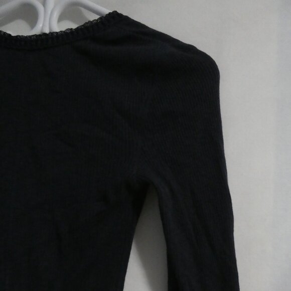 LEVI'S - San Francisco | medium | Navy Long Sleeve Ribbed Mini Dress | Lace Neck - Picture 11 of 14